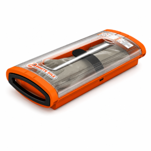 RUBBER GLOVES-ORANGE PLASTIC BOX FOR RUBBER GLOVES